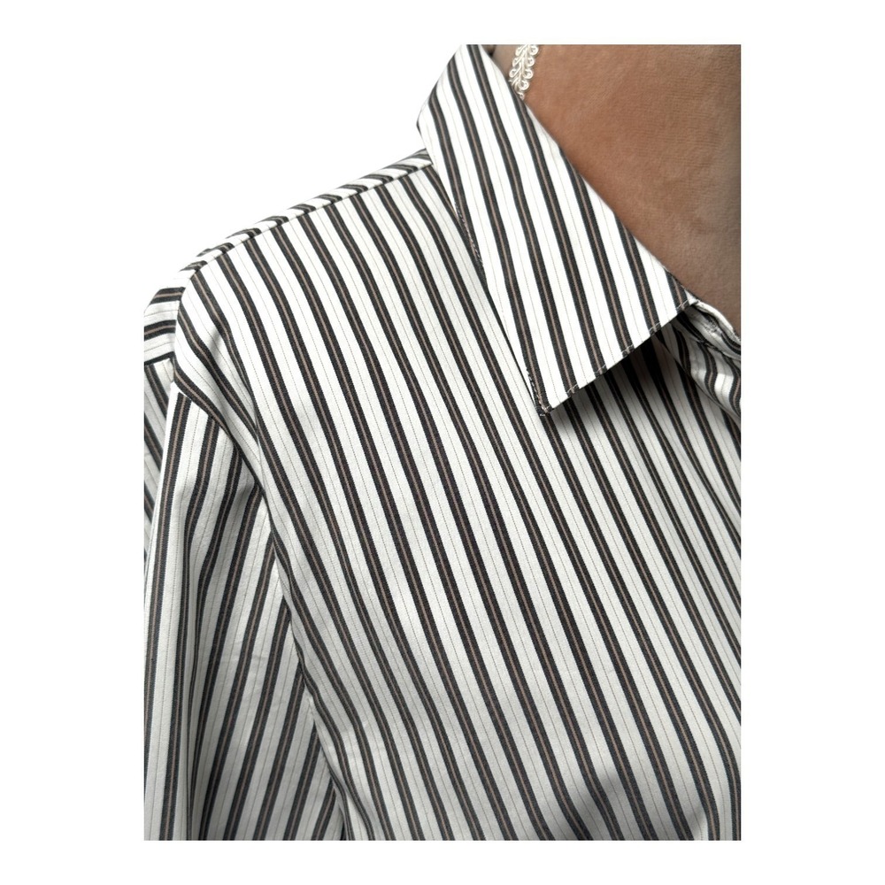 NEW J. Jill Womens Button Down Top Sz XL Black Striped Shirt Office‎ Career Fall - Picture 3 of 14